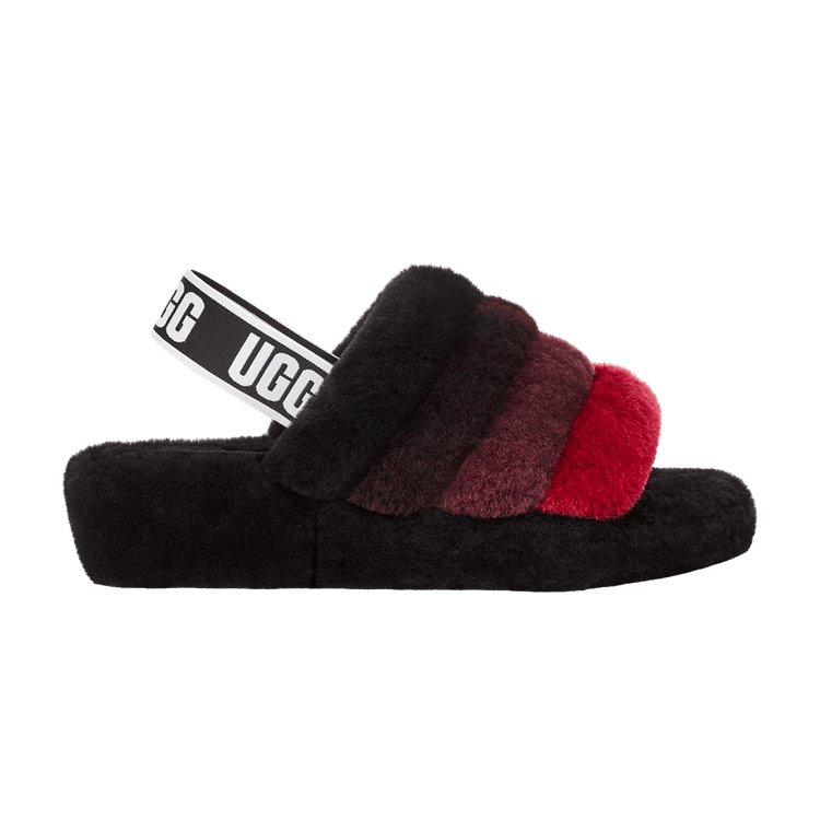 UGG Wmns Fluff Yeah Slide 'Black Red Gradient' — Black/Multi