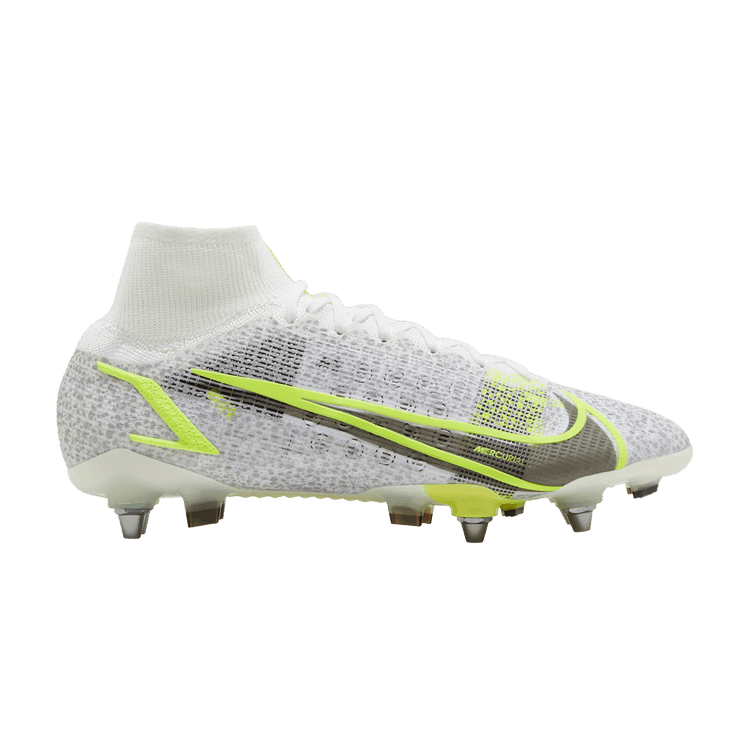 Nike Mercurial Superfly 8 Elite SG Pro 'Safari Pack' — White/Black/Metallic Silver