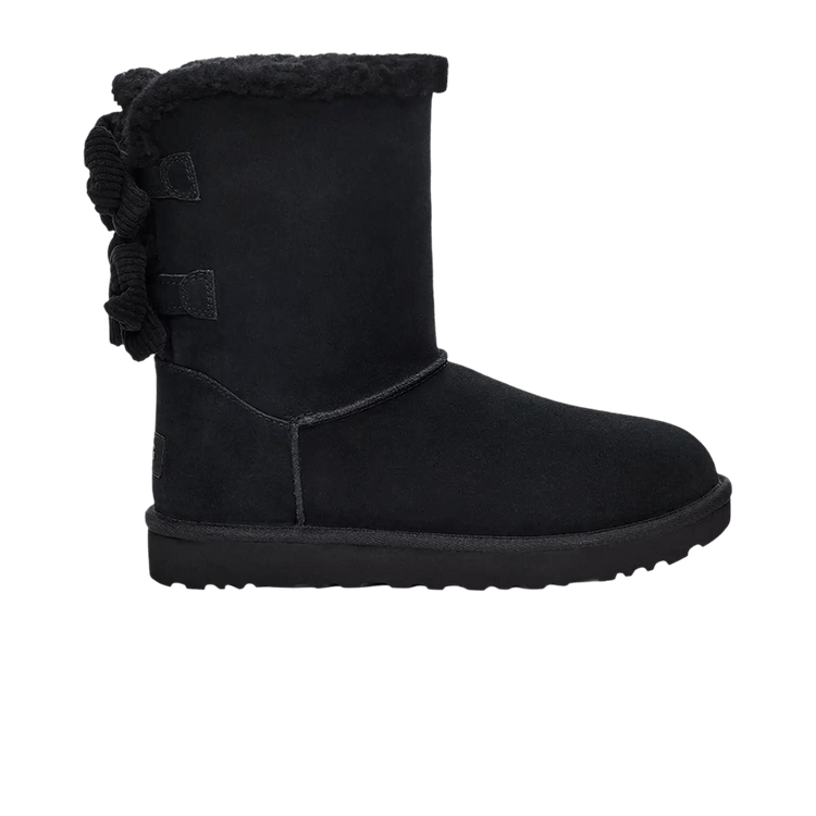 UGG Wmns Bailey Corduroy Bow 'Black' — Black