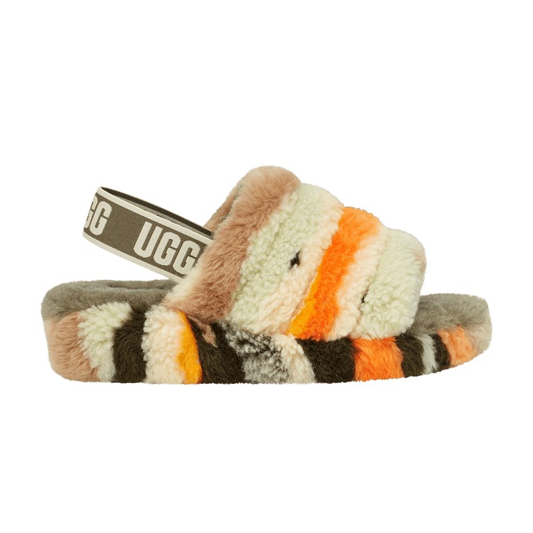 UGG Wmns Fluff Yeah Slide 'Cali Collage - Olive' — Cali Collage/Olive