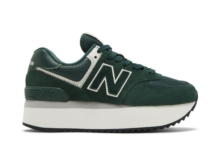 New Balance Wmns 574+ 'Acidic Green' — Acidic Green/White