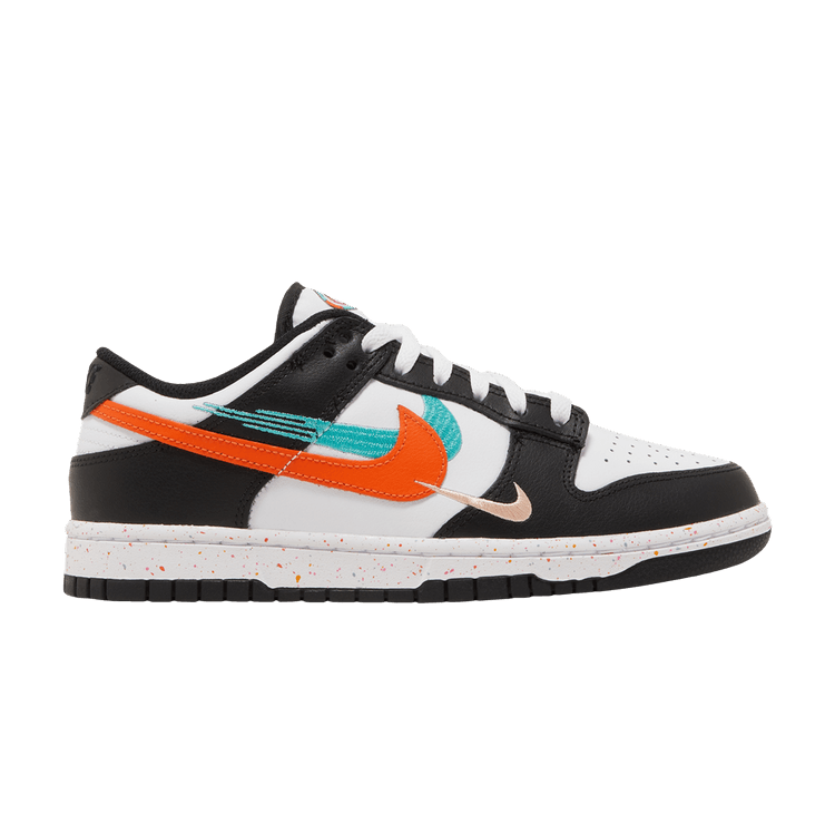 Nike Wmns Dunk Low 'Multi-Swoosh' — White/White/Rush Pink/Washed Teal
