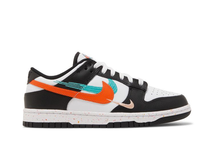 Nike Wmns Dunk Low 'Multi-Swoosh' — White/White/Rush Pink/Washed Teal (2)