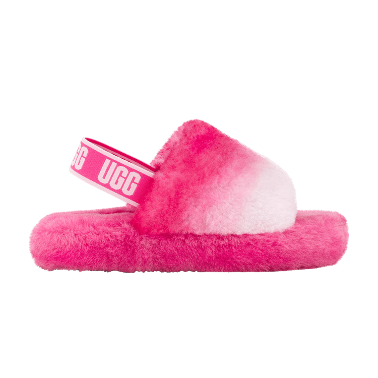 UGG Fluff Yeah Slide Kids 'Gradient Pink Combo' — Pink