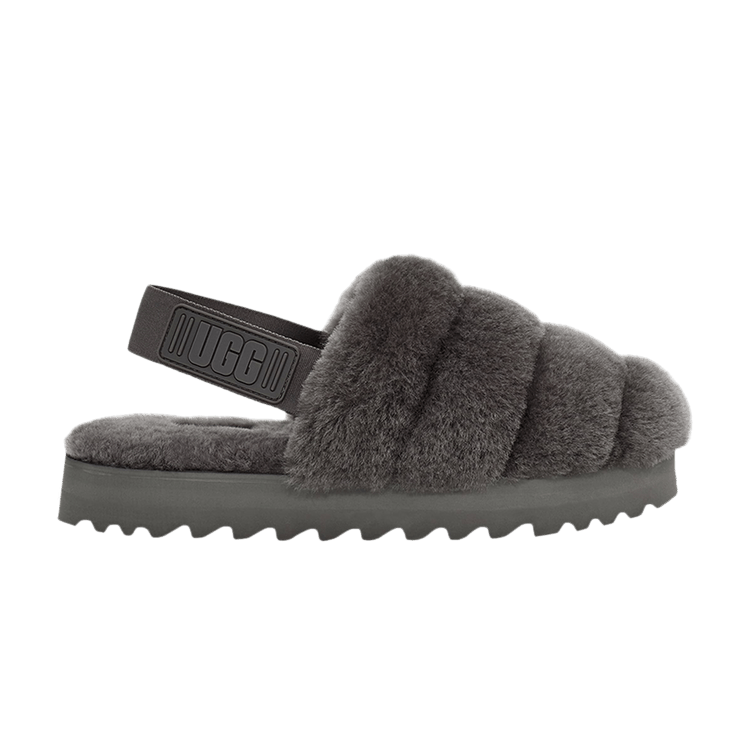 UGG Wmns Super Fluff Slipper 'Charcoal' — Charcoal