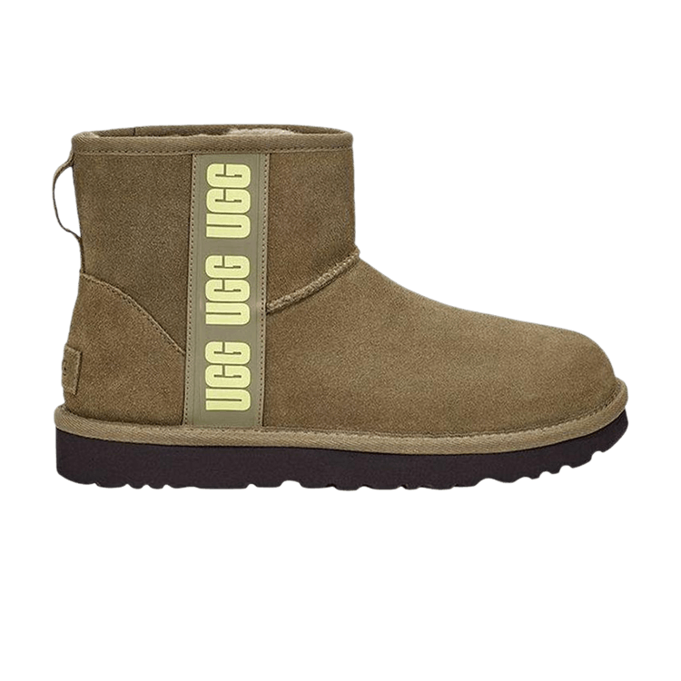 UGG Wmns Classic Mini Side Logo 'Olive Green' — Olive Green