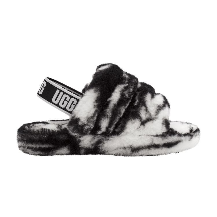 UGG Fluff Yeah Slide Kids 'Marble - Black' — Black