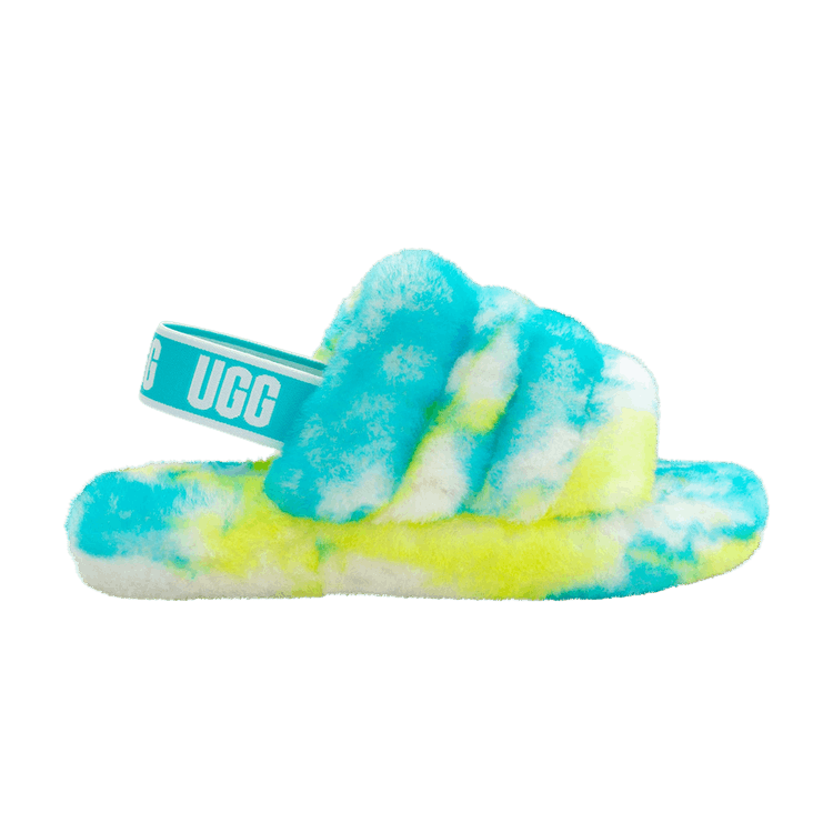 UGG Fluff Yeah Slide Kids 'Marble - Oasis Blue' — Oasis Blue