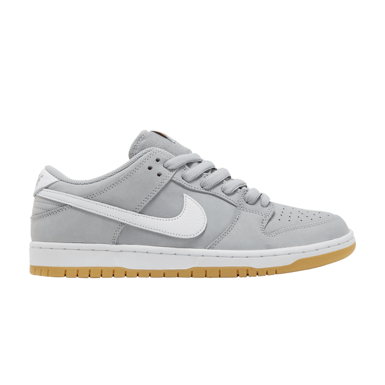 Nike Dunk Low Pro ISO SB 'Wolf Grey Gum' — Wolf Grey/White/Wolf Grey/Gum Light Brown/Pure Platinum/Safety Orange