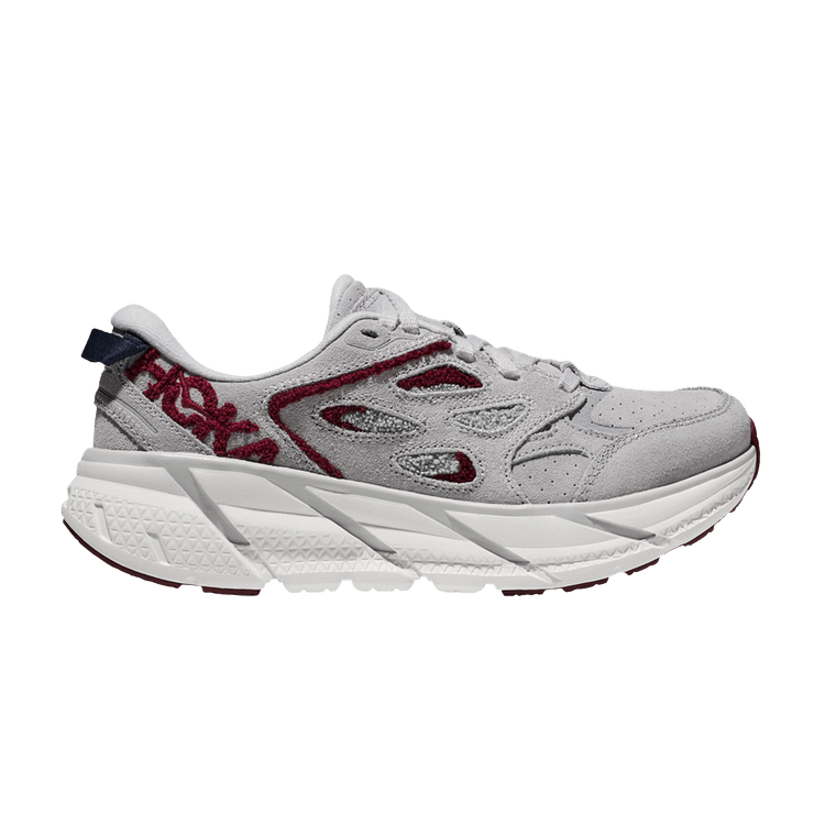 HOKA Clifton L Embroidery 'Lunar Rock Cabernet' — Lunar Rock/Cabernet