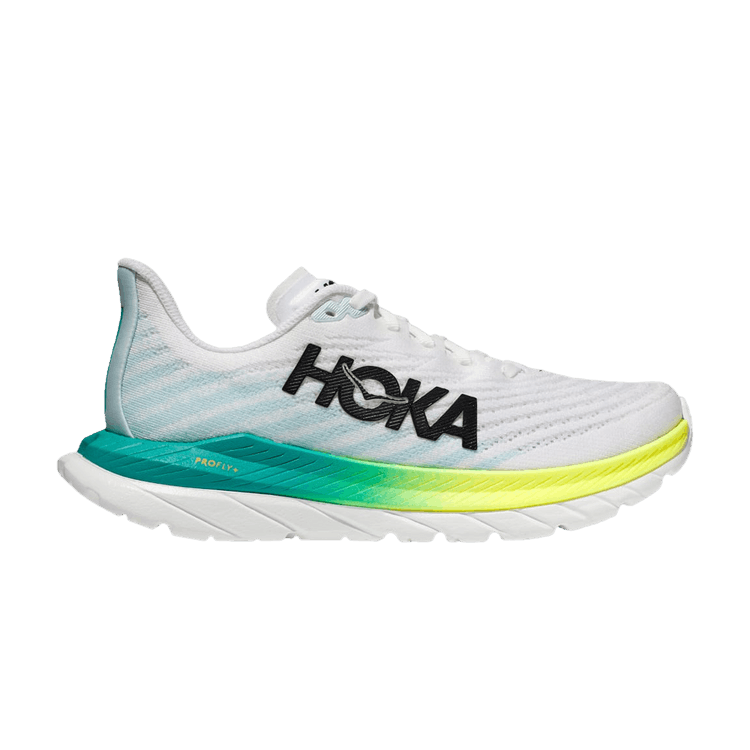 HOKA Wmns Mach 5 'White Blue Glass' — White/Blue Glass