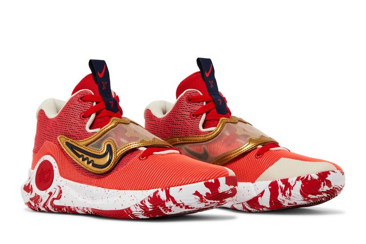 Nike KD Trey 5 X 'University Red Metallic Gold' — University Red/Midnight Navy/Light Orewood Brown/Metallic Gold (9)