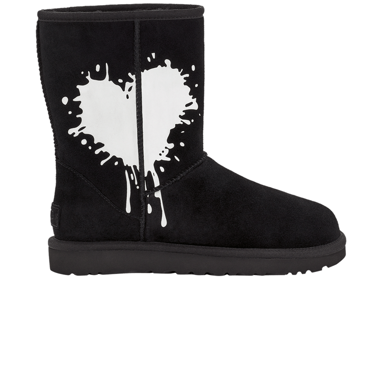 UGG Wmns Classic Short Boot 'Black Graphic' — Black