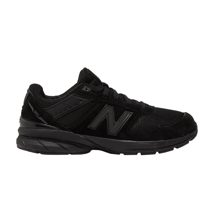 New Balance 990v5 Big Kid 'Triple Black' — Black/Black/Black