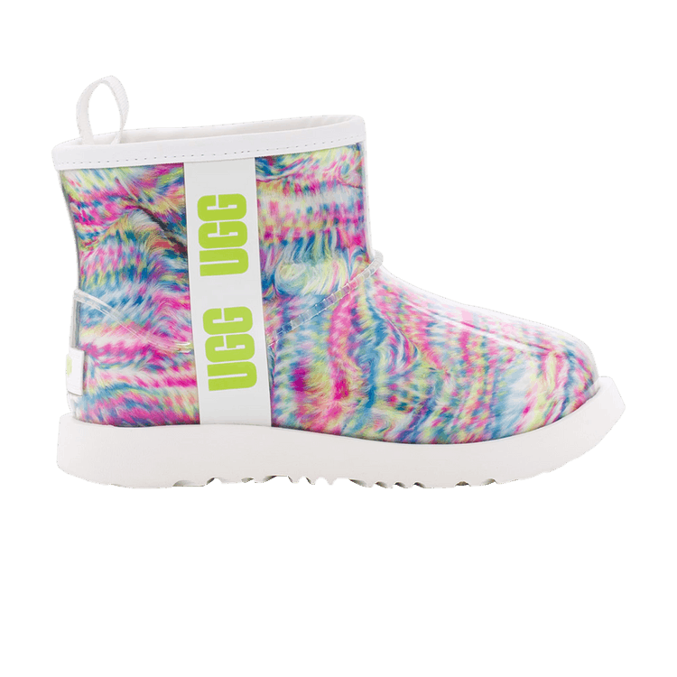 UGG Classic Clear Mini Pixelate Boot Kids 'Multi-Color' — White