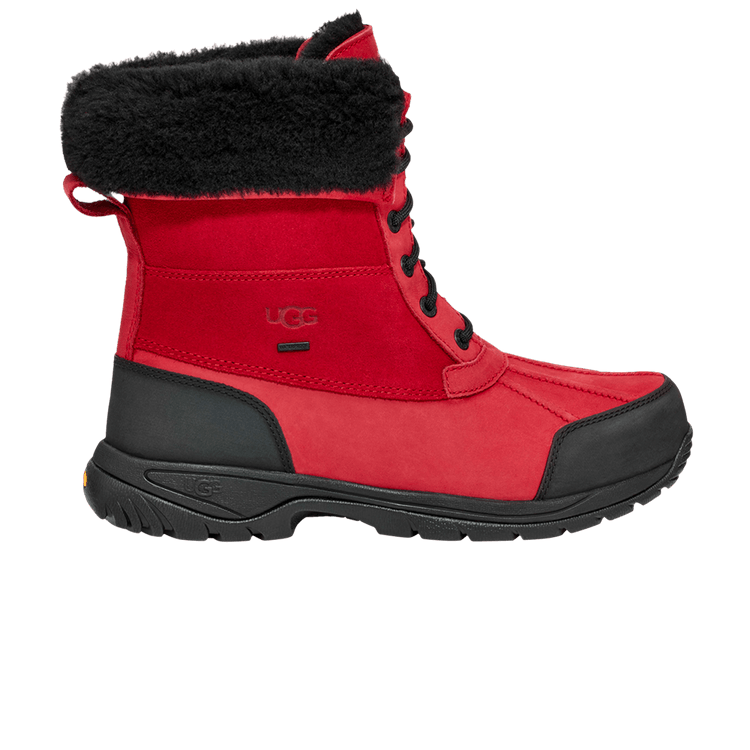 UGG Butte Waterproof Leather Snow Boot 'Samba Red Black' — Samba Red/Black
