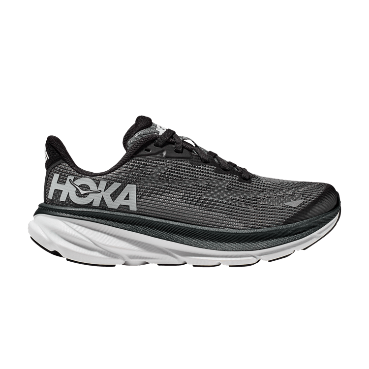 HOKA Clifton 9 Kids 'Black White' — Black/White