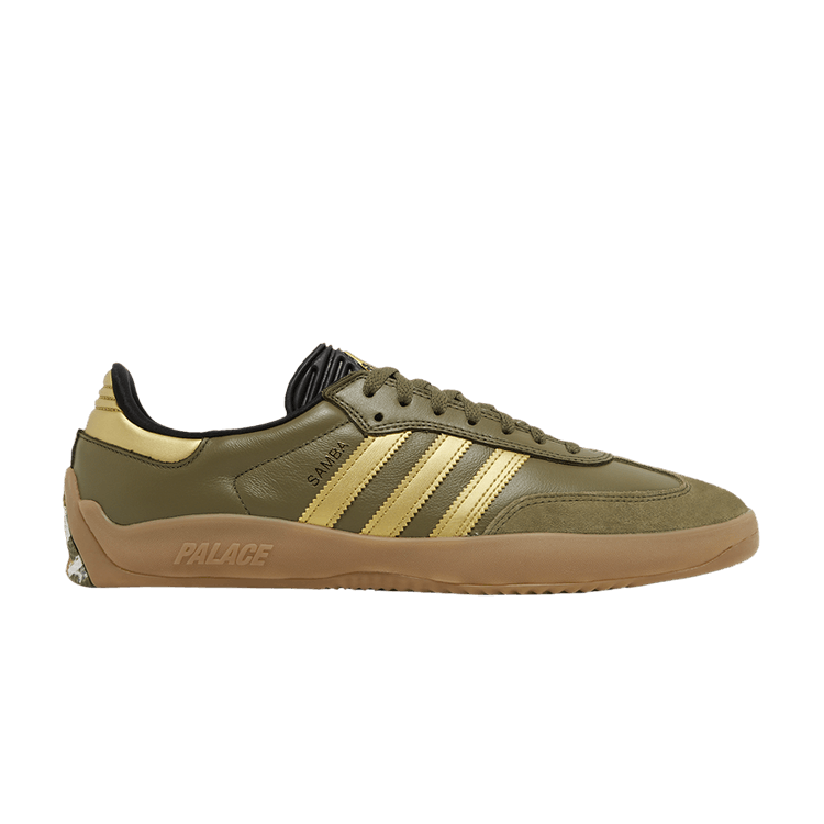 Palace x adidas Puig Samba 'Olive Gold' — Focus Olive/Metallic Gold/Gum