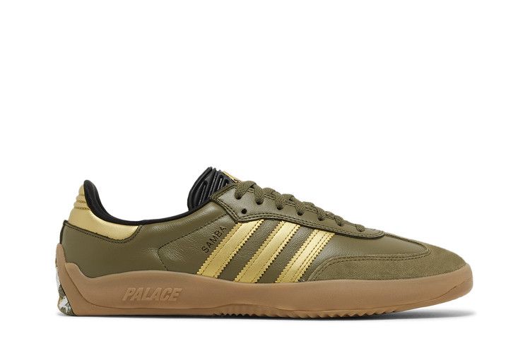 Palace x adidas Puig Samba 'Olive Gold' — Focus Olive/Metallic Gold/Gum
