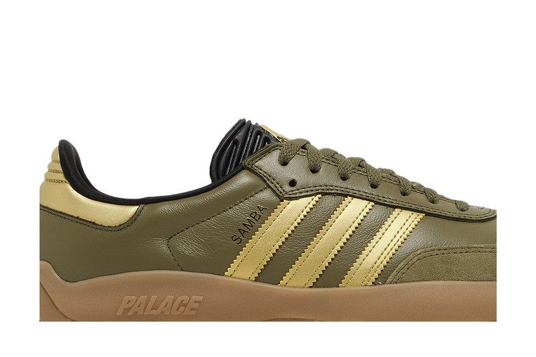 Palace x adidas Puig Samba 'Olive Gold' — Focus Olive/Metallic Gold/Gum
