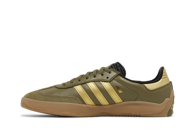 Palace x adidas Puig Samba 'Olive Gold' — Focus Olive/Metallic Gold/Gum