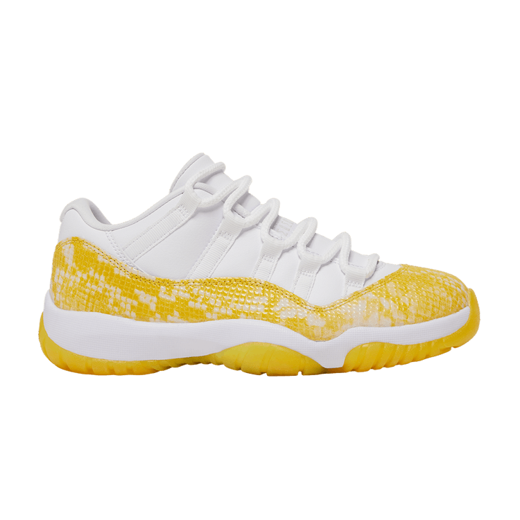 Wmns Air Jordan 11 Low 'Yellow Snakeskin' — White/Tour Yellow/Sail