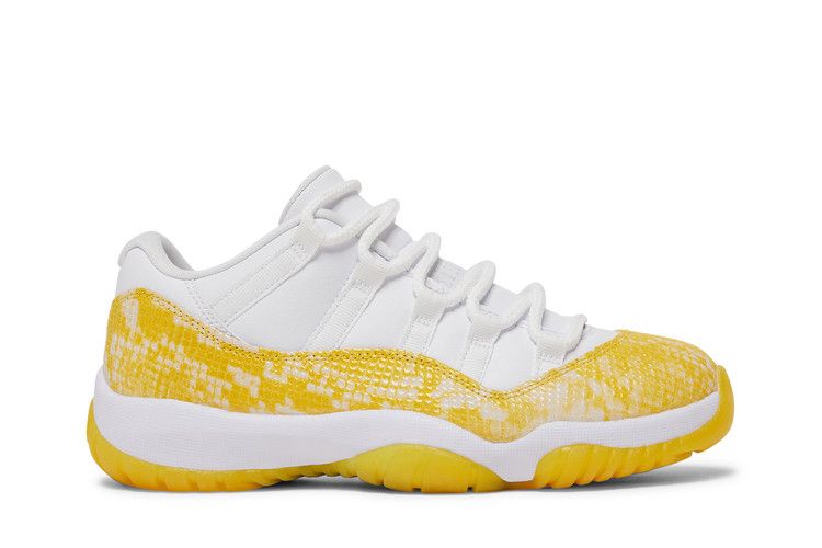 Wmns Air Jordan 11 Low 'Yellow Snakeskin' — White/Tour Yellow/Sail