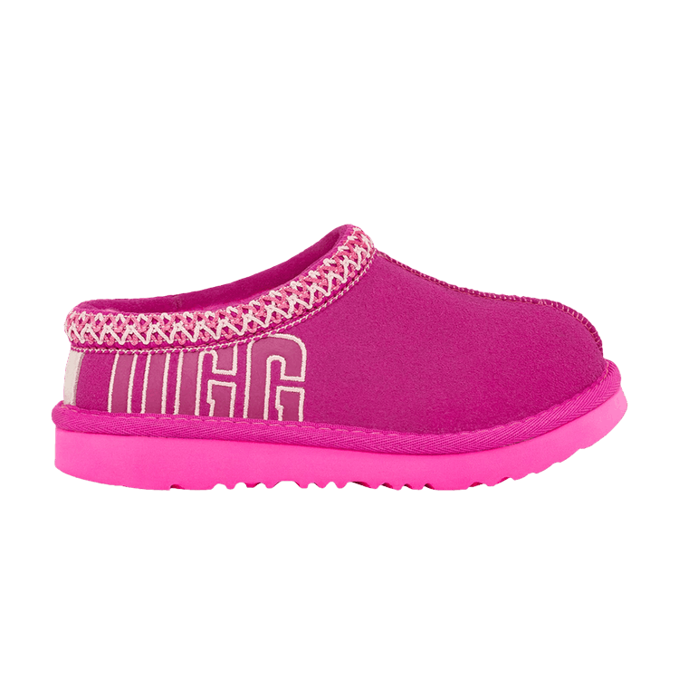 UGG Tasman Slipper Kids 'Graphic Outline - Pink' — Pink/Multi