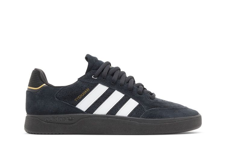 Adidas Tyshawn Low 'Black White Gold Suede' — Core Black/Cloud White/Gold Metallic