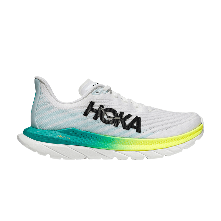 HOKA Mach 5 2E Wide 'White Blue Glass' — White/Blue Glass