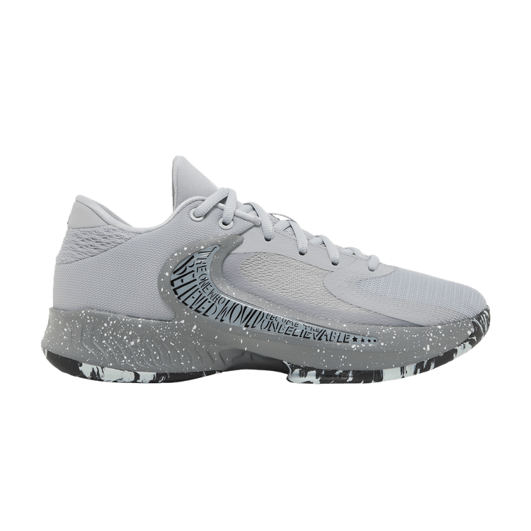 Nike Zoom Freak 4 GS 'Etched in Stone' — Wolf Grey/White/Cool Grey/Black
