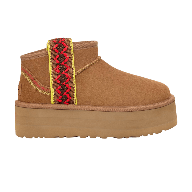 UGG Wmns Classic Ultra Mini Platform 'Braid - Chestnut' — Chestnut