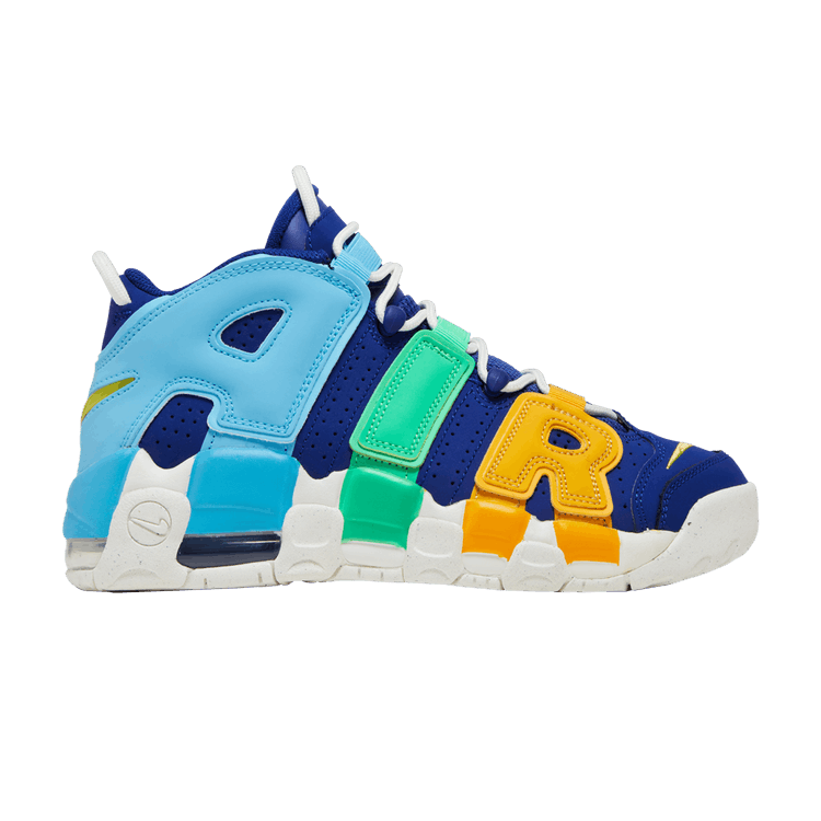 Nike Air More Uptempo GS 'Kaleidoscope' — Deep Royal Blue/Baltic Blue/Electric Algae/Opti Yellow