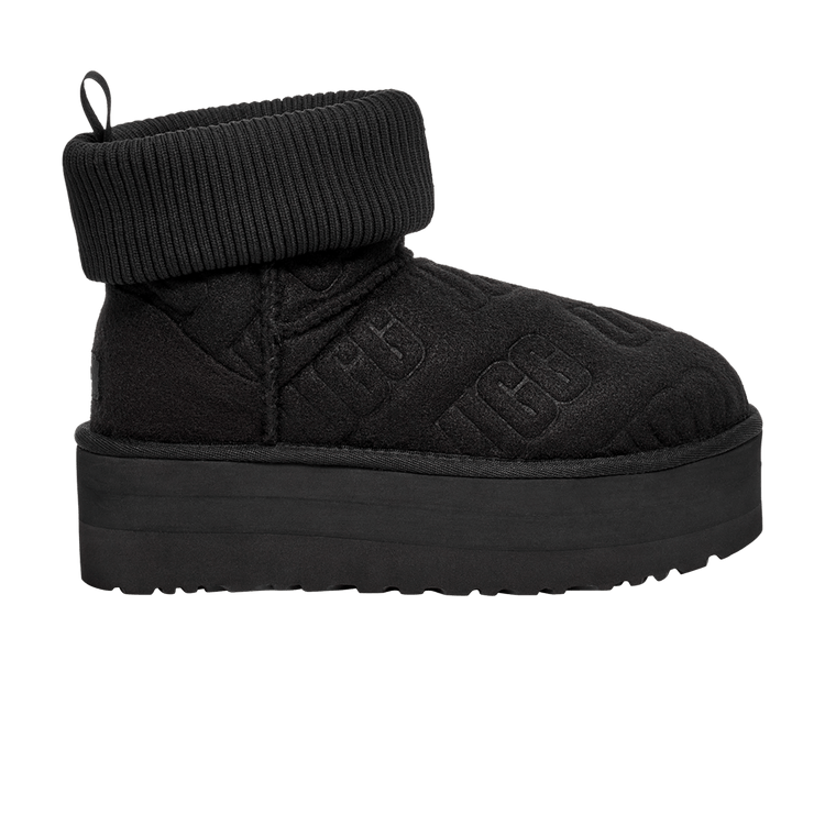 UGG Wmns Classic Mini Platform Felted Boot 'Black' — Black