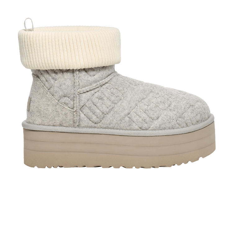 UGG Wmns Classic Mini Platform Felted Boot 'Grey' — Grey