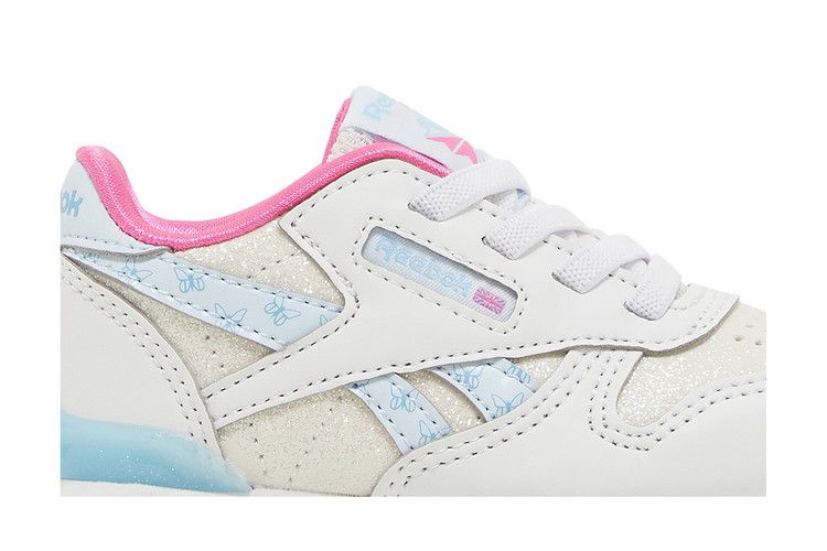 Reebok Classic Leather Step 'n' Flash Toddler 'Butterfly Glitter - White' — Footwear White/Footwear White/Digital Blue