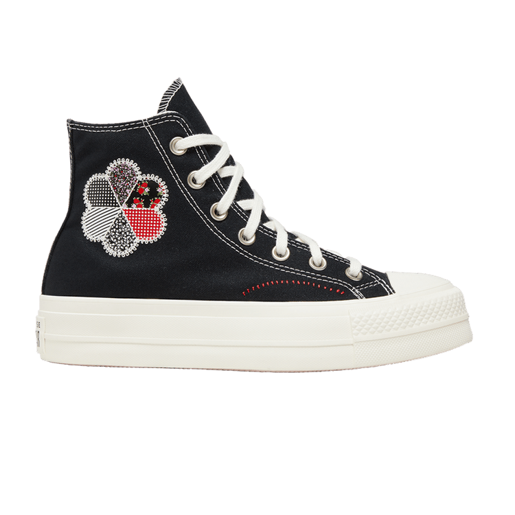 Converse Wmns Chuck Taylor All Star Lift Platform High 'Crafted Patchwork' — Black/Egret/Red