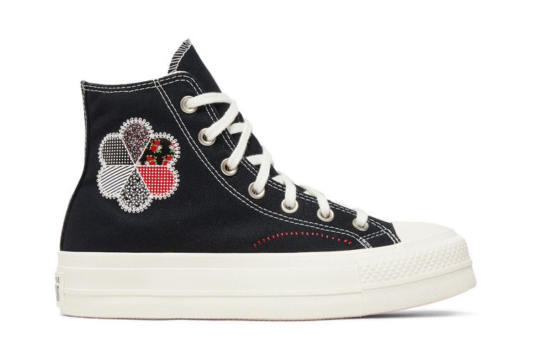 Converse Wmns Chuck Taylor All Star Lift Platform High 'Crafted Patchwork' — Black/Egret/Red
