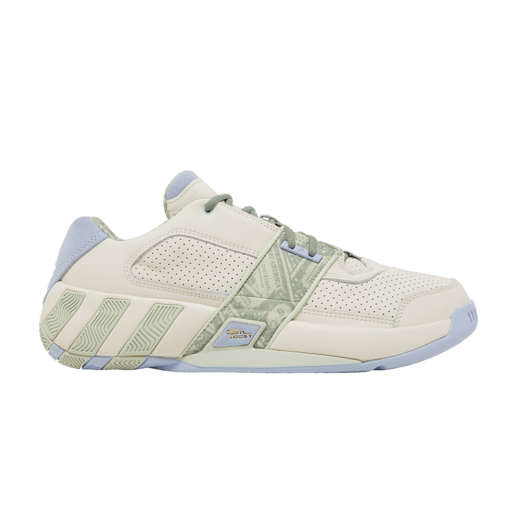 Damian Lillard x adidas Gil Zero Restomod 'Zero Dollar Bill' — Chalk White/Blue Dawn/Linen Green