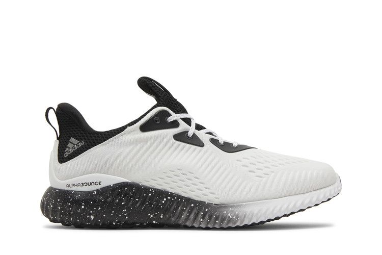 adidas Alphabounce 1 'White Black Speckled' — Cloud White/Iron Metallic/Core Black