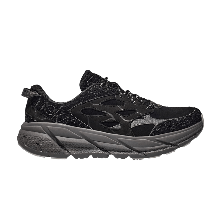 HOKA Clifton L Suede 'Elite Terrain System - Black Satellite Grey' — Black/Satellite Grey