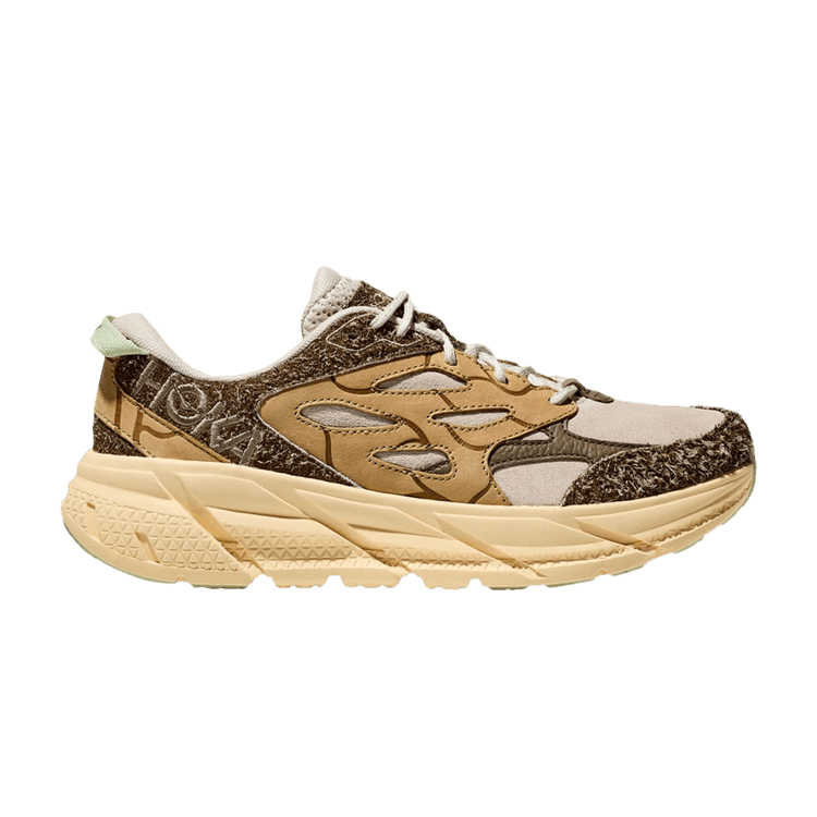 HOKA Clifton L Suede 'Elite Terrain System - Oat Milk Pollen' — Oat Milk/Pollen