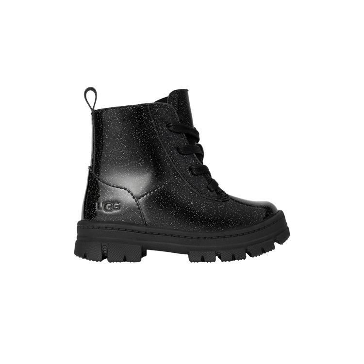 UGG Ashton Lace Up Boot Toddler 'Glitter Black' — Glitter Black