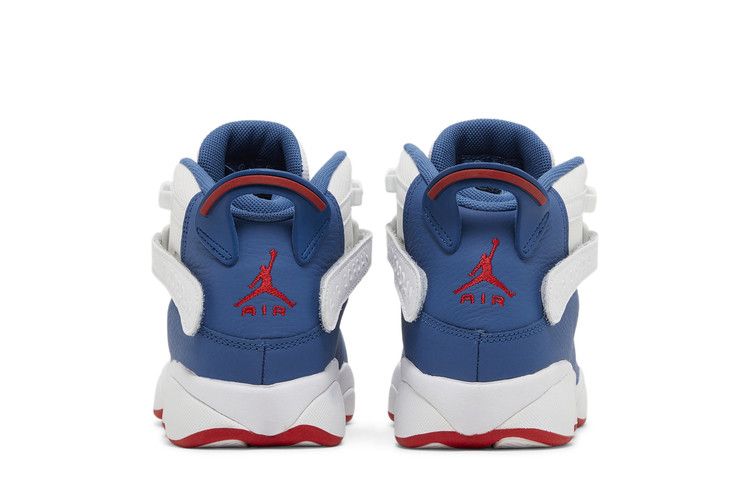 Air Jordan 6 Rings GS 'White True Blue' — White/University Red/Light Steel Grey/True Blue