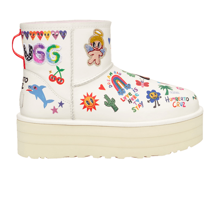 UGG Wmns Classic Platform Boot 'Pop Sketch' — White
