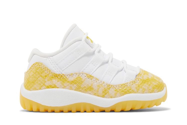 Air Jordan 11 Retro Low TD 'Yellow Snakeskin' — White/Tour Yellow/Sail