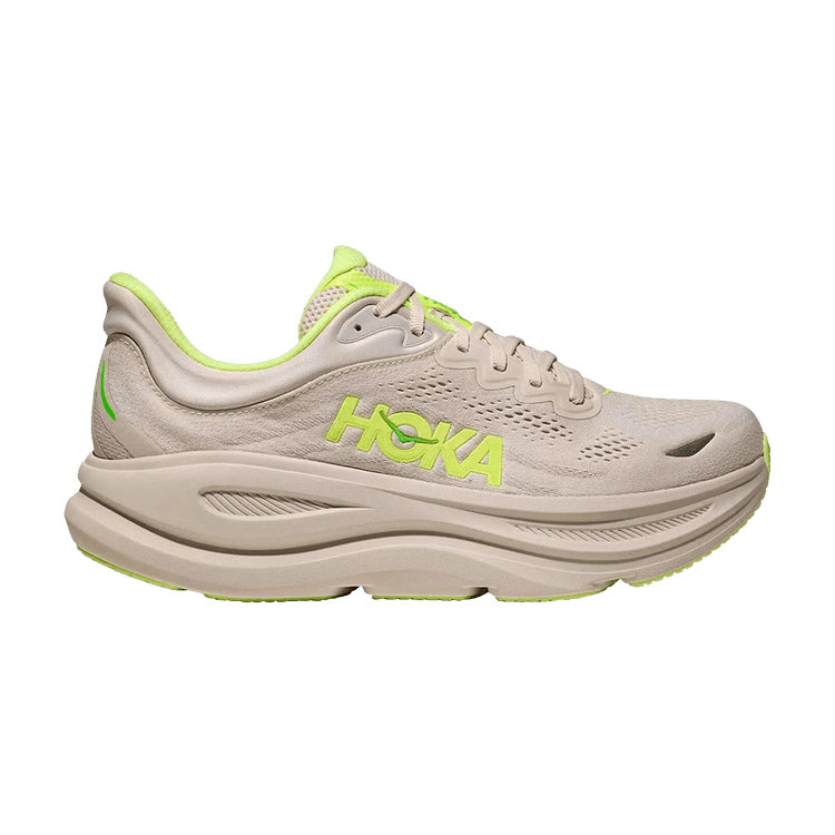 HOKA Bondi 9 'Grout Neon Yuzu' — Grout/Neon Yuzu