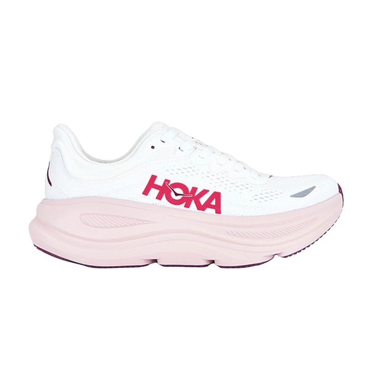HOKA Wmns Bondi 9 'White Pink Opal' — White & Pink Opal
