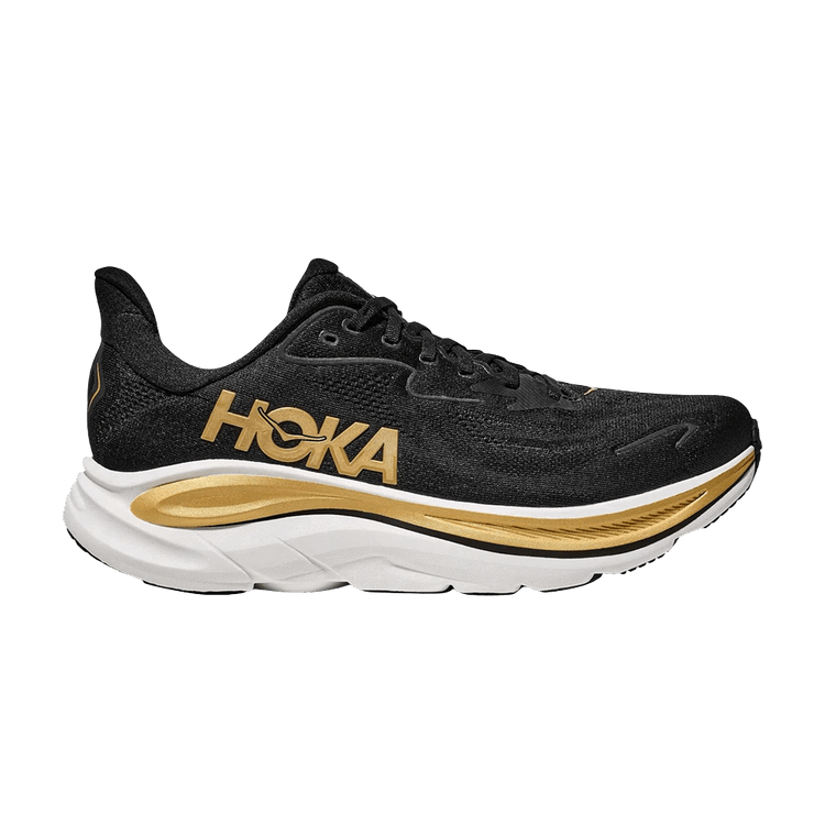 HOKA Clifton 10 'Black Gold' — Black/Gold