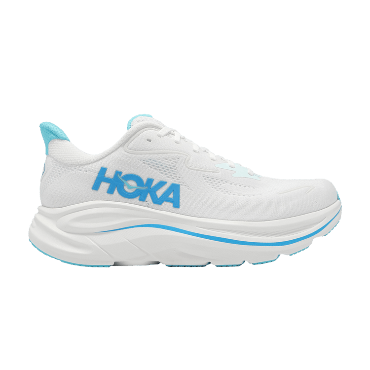 HOKA Clifton 10 Wide 'White Skyward Blue' — White/Skyward Blue